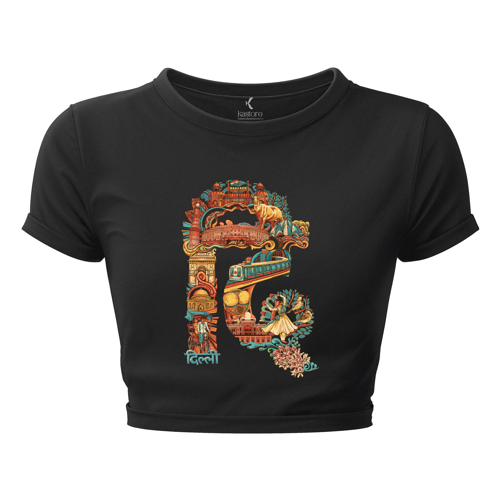 Delhi Text Crop Top